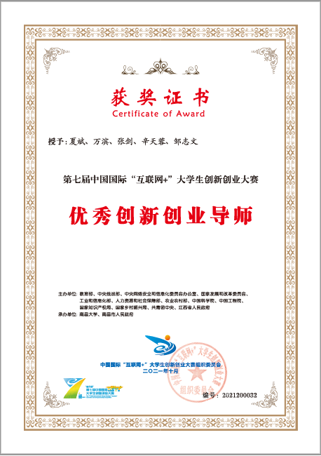 第七届中国国际“互联网+大学生创新创业大赛优秀创新创业导师奖.png